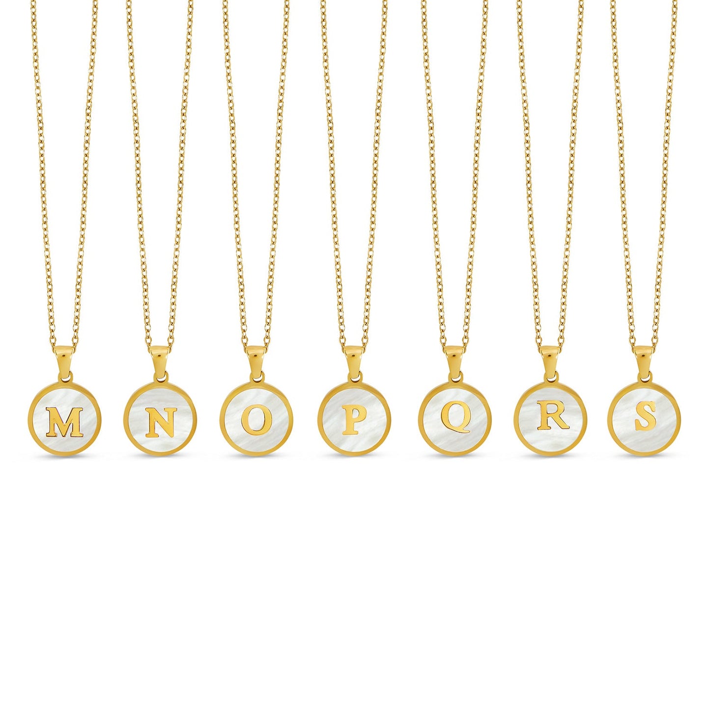 Marble Initial Necklace - Gold