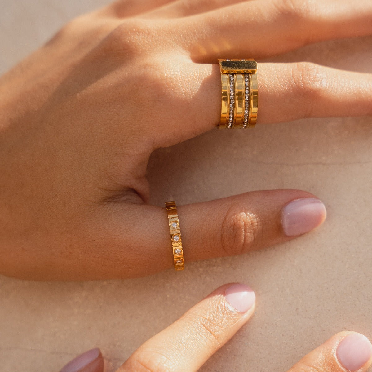 Kaviar-Stapelring - Gold