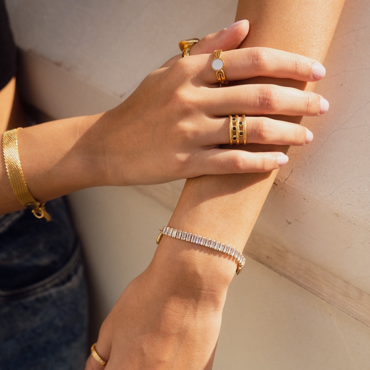 Cordelia Kontrast-Kettenarmband - Gold