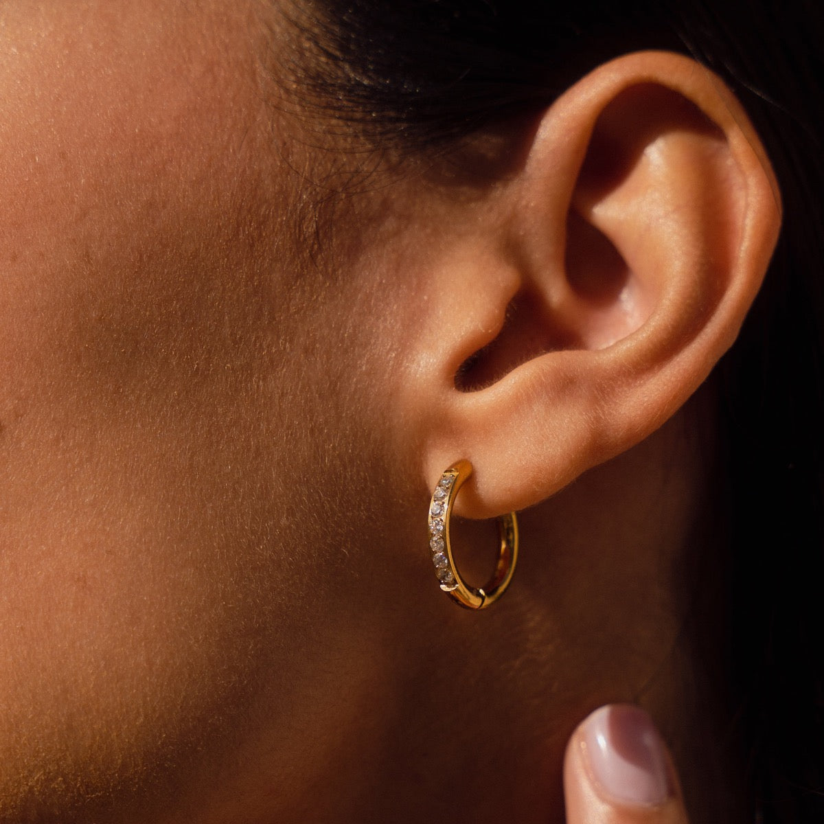 Creolen „Arielle“ mit Steinen – Gold