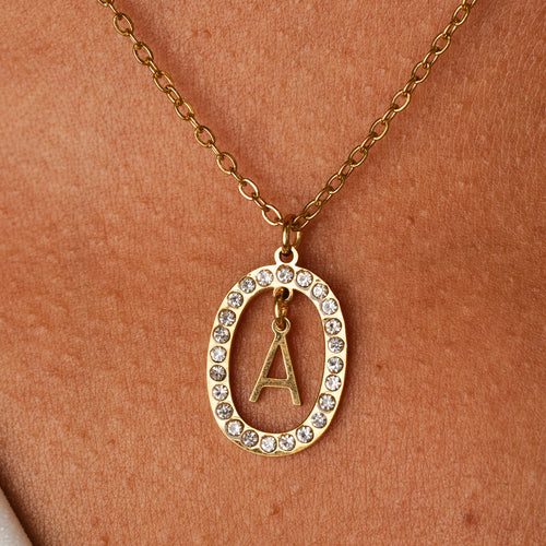 Chandelier Initial Necklace - Gold