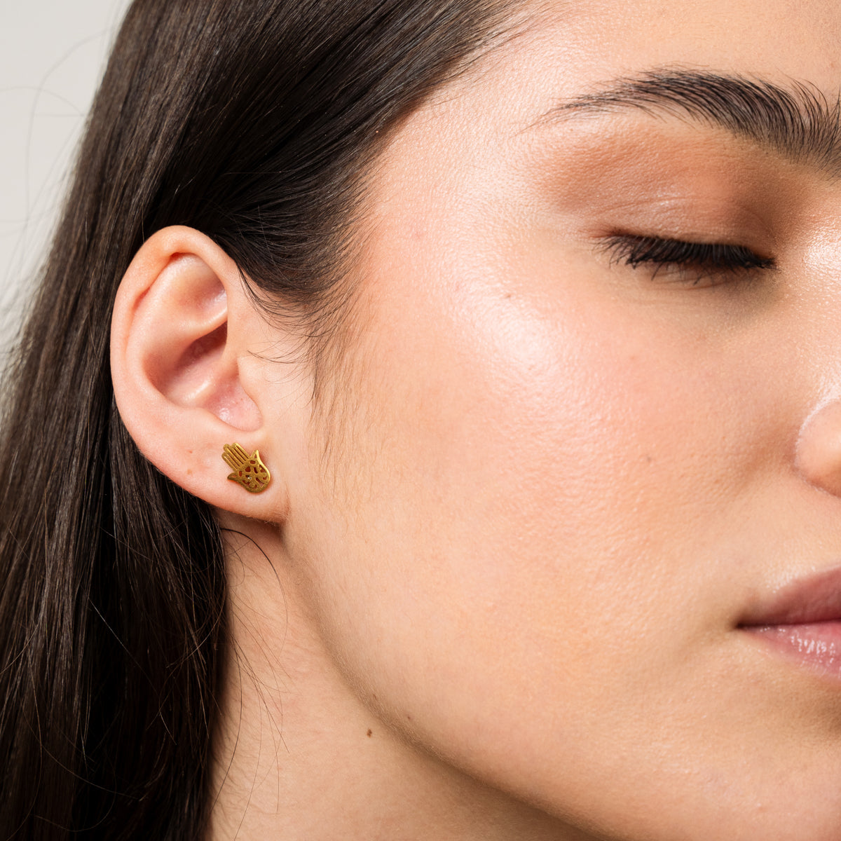 Hamsa Hand Ohrstecker - Gold
