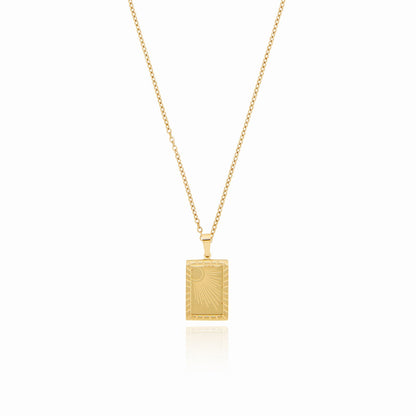 Sunrise Plate Pendant Necklace - Gold