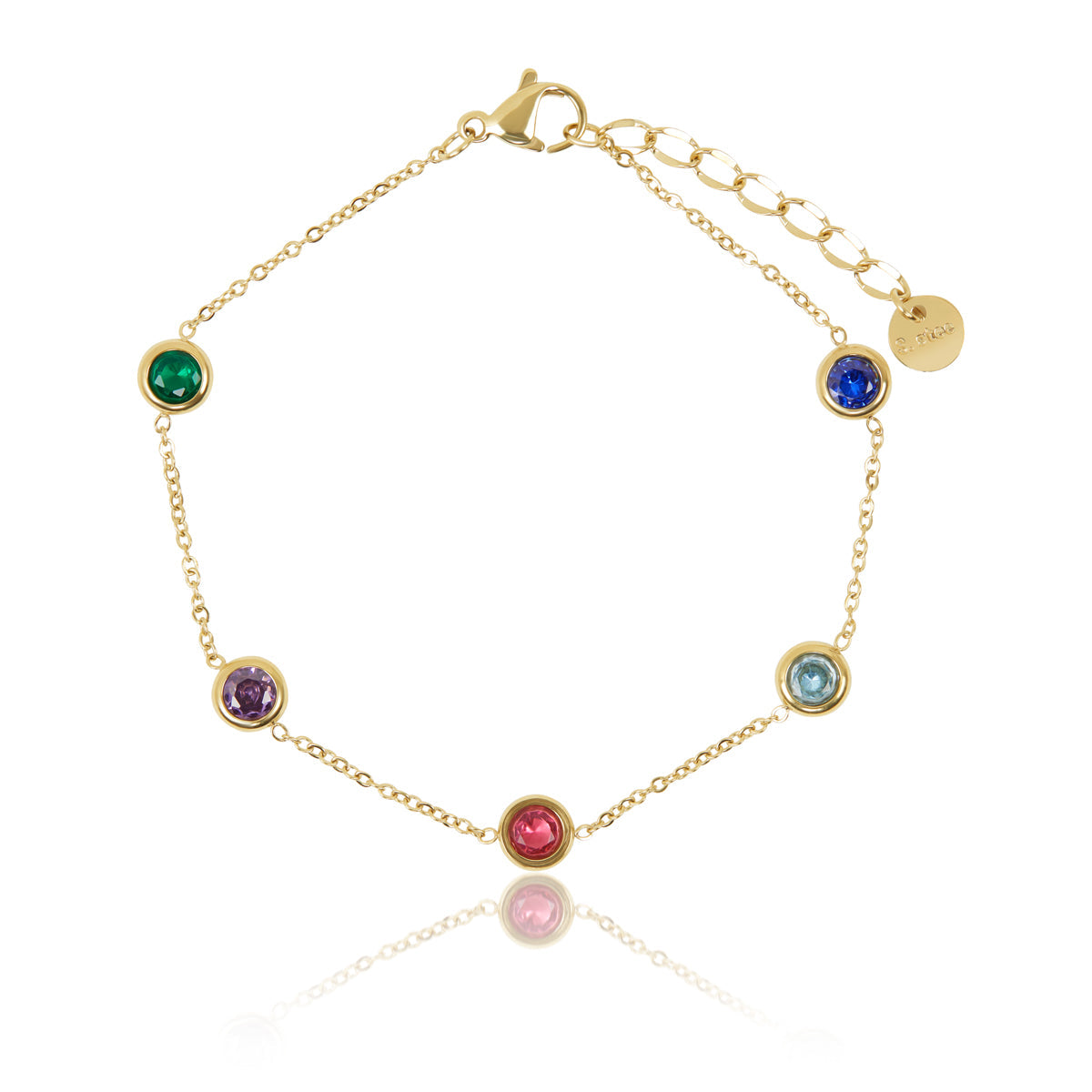 Armband mit mehrfarbigen Steinen – Gold