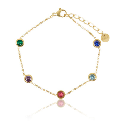 Armband mit mehrfarbigen Steinen – Gold