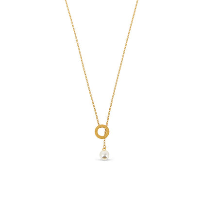Pearl Thread Necklace - Gold