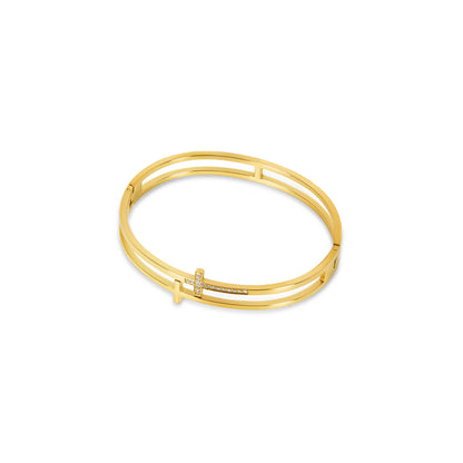 Armreif mit Zion-Steinen – Gold