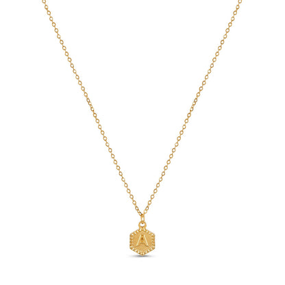 Hex Initial Necklace - Gold