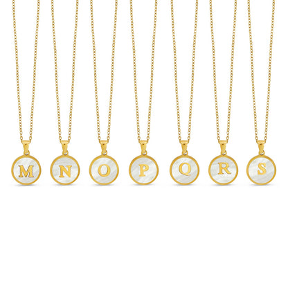 Marble Initial Necklace - Gold