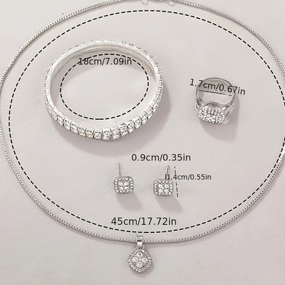 1pc Women's Fashion Luxury Quartz Watch + 6pcs Jewelry