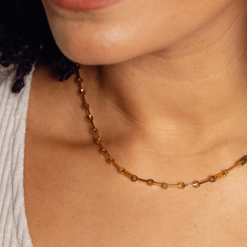 Tablet Clip Chain Necklace - Gold