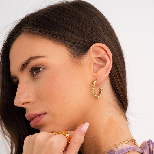 Sofia Twist Rope Creolen 18 Karat vergoldet - Gold